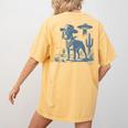 Boston Terrier UFO Cowboy Dog Dog Mom Dog Dad Alien Dog Women's Comfort Colors T-Shirt Back Print Mustard