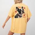Boston Terrier Is My Valentine Cute Pet Dog Owner Valentine Women's Comfort Colors T-Shirt Back Print Mustard