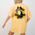Boston Terrier s Mid-Century Modern Art s Street Grunge Women's Comfort Colors T-Shirt Back Print Mustard