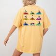 Boston Terriers Yoga Asana Pose And Meditation Women's Comfort Colors T-Shirt Back Print Mustard