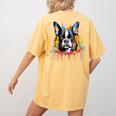 Colorful Boston Terrier Dog For Men Women Kids Women's Comfort Colors T-Shirt Back Print Mustard