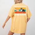Cute Boston Terrier Best Boston Terrier Dad Ever Women's Comfort Colors T-Shirt Back Print Mustard