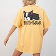 Cute Boston Terrier Boston Mama Women's Comfort Colors T-Shirt Back Print Mustard