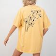 Dandelion Boston Terrier Flower Floral Bostie Tree Women's Comfort Colors T-Shirt Back Print Mustard