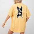 Dog Boston Terrier For Men Women Women's Comfort Colors T-Shirt Back Print Mustard
