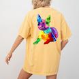 Dog Lover Boston Terrier Dog Colorful Boston Terrier Men Women Kids Women's Comfort Colors T-Shirt Back Print Mustard