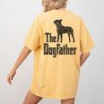 The Dogfather Boston Terrier Dog Funny Dog Gift T-Shirt For Men Women Girls Kids Women's Comfort Colors T-Shirt Back Print Mustard