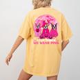 Ghost And Witch Boston Terrier Dog In October We Wear Pink Women's Comfort Colors T-Shirt Back Print Mustard