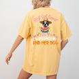 This Girl Loves Watermelon And Her Boston Terrier Dog Mother Women's Comfort Colors T-Shirt Back Print Mustard