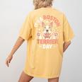 It’s A Boston Terrier Day Pet Cute Dog Lover Cartoon Women's Comfort Colors T-Shirt Back Print Mustard