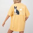 Just A Girl Who Loves Her Boston Terrier Puppy Love Women's Comfort Colors T-Shirt Back Print Mustard