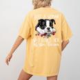 Just a Woman Who Loves Her Boston Terrier Cute Dog Mom Women's Comfort Colors T-Shirt Back Print Mustard