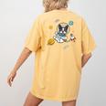 Kawaii Kids & Boys Astronaut Space Boston Terrier Dog Lover Women's Comfort Colors T-Shirt Back Print Mustard