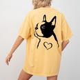 I Love My Boston Terrier Dog With Heart Women's Comfort Colors T-Shirt Back Print Mustard