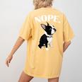 Love NOPE Boston Terrier Dog Lover Women's Comfort Colors T-Shirt Back Print Mustard