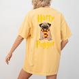 Lovely Harry Pugger Pug Women's Comfort Colors T-Shirt Back Print Mustard