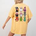 Pig Spooky Ghost Witch Boo-Jee Horror Pumpkin Pig Halloween Women's Comfort Colors T-Shirt Back Print Mustard