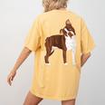 Red Boston Terrier Dog Women's Comfort Colors T-Shirt Back Print Mustard