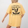 Retro Boston Terrier Coffee Dog Mom Coffee Lover Women's Comfort Colors T-Shirt Back Print Mustard