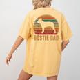 Retro Boston Terrier Dad Dog Owner Pet Bostie Father Women's Comfort Colors T-Shirt Back Print Mustard