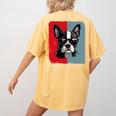 Retro Boston Terrier Dog Lover Bostie Mom Dad Dog Owner Women's Comfort Colors T-Shirt Back Print Mustard
