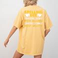 Spelling Bee Costume For a Halloween Teacher Pun Women Women&#x27;s Comfort Colors T-Shirt Back Print Mustard