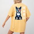 USA Flag Boston Terrier Best Dog Mom Ever 2025 Women's Comfort Colors T-Shirt Back Print Mustard