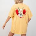 Valentine's Day Boston Terrier Dog Women's Comfort Colors T-Shirt Back Print Mustard