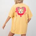 Valentine's Day Boston Terrier Heart Women's Comfort Colors T-Shirt Back Print Mustard