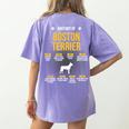 Anatomy Of Boston Terrier Dog Lover Women's Comfort Colors T-Shirt Back Print Violet