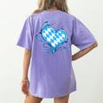 Bavarian Flag As Heart Blue Diamond Bavaria Women's Comfort Colors T-Shirt Back Print Violet