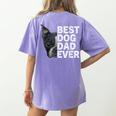 Best Dog Dad Ever Boston Terrier Dog Lover For Dad Men Women Girls Kids Women's Comfort Colors T-Shirt Back Print Violet
