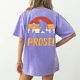 Bigfoot Sasquatch Prost Retro Bavarian Oktoberfest Men Women Women's Comfort Colors T-Shirt Back Print Violet