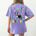 My Birthday Colorful Costume Boston Terrier Party Women's Comfort Colors T-Shirt Back Print Violet