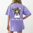Birthday And Mother's Day -Boston Terrier Mom Women's Comfort Colors T-Shirt Back Print Violet