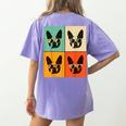 Bostie Dog Lover Boston Terrier With Sunglasses For Men Women Girls Kids Women's Comfort Colors T-Shirt Back Print Violet