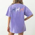 Boston Terrier 4th Of July Dog Patriotic USA Flag Man Woman Women's Comfort Colors T-Shirt Back Print Violet