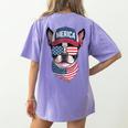 Boston Terrier 4th Of July US Merica Bostie Dog Patriotic For Men Women Kids Women's Comfort Colors T-Shirt Back Print Violet