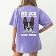 Boston Terrier American Gentleman Dog Lover I'm Well Trained Women's Comfort Colors T-Shirt Back Print Violet