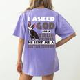 Boston Terrier American Gentleman Non-Sporting Dog Lover Women's Comfort Colors T-Shirt Back Print Violet