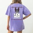 Boston Terrier American Gentleman Personal Stalker Dog Lover Women's Comfort Colors T-Shirt Back Print Violet