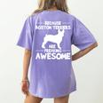 Boston Terrier Awesome Women's Comfort Colors T-Shirt Back Print Violet