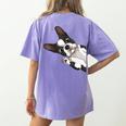 Boston Terrier Bostie Dog Kids Boys Girls Women's Comfort Colors T-Shirt Back Print Violet