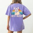 Boston Terrier Boston-Bulldog Women's Comfort Colors T-Shirt Back Print Violet