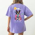 Boston Terrier Boston Bull Terrier Women's Comfort Colors T-Shirt Back Print Violet