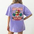 Boston Terrier My Christmas Spirit Dog Santa Claus X-Mas Women's Comfort Colors T-Shirt Back Print Violet