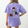 Boston Terrier Christmas T Shirt-Life Is Merrier Premium Tri-Blend Women's Comfort Colors T-Shirt Back Print Violet
