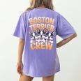 Boston Terrier Crew Cartoon For Dog Owner Pet Boston Terrier Women's Comfort Colors T-Shirt Back Print Violet