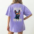 Boston Terrier Dad Boston Bull Bostie Dog Women's Comfort Colors T-Shirt Back Print Violet