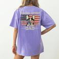 Boston Terrier Dad Dog Lovers American Flag 4th Of July For Women Men Women's Comfort Colors T-Shirt Back Print Violet